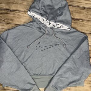 Women’s Nike Medium Cropped Gray Hoodie
